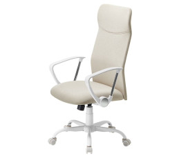 Ergonomisk Kontorsstol Beige – Vridbar med S-format Ryggstöd 