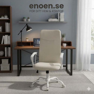 Ergonomisk Kontorsstol Beige – Vridbar med S-format Ryggstöd 