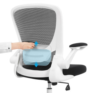 Ergonomisk Kontorsstol med Uppfällbara Armstöd – Svart Nät – enoen.se