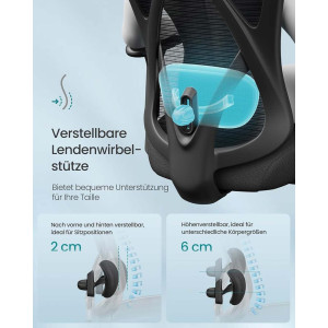 Ergonomisk Kontorsstol Svart | 150 kg Lastkapacitet | Dropshipping