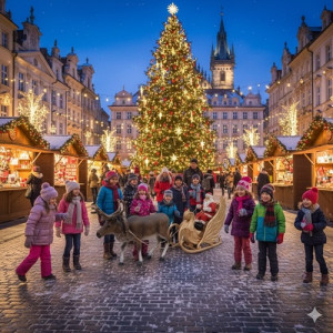 Jultomte i Släde med Renar - 390 cm Komplett Set Jultomte i Släde med Renar - 390 cm Komplett Set