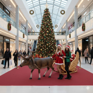 Jultomte i Släde med Renar - 390 cm Komplett Set Jultomte i Släde med Renar - 390 cm Komplett Set