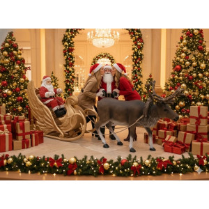 Jultomte i Släde med Renar - 390 cm Komplett Set Jultomte i Släde med Renar - 390 cm Komplett Set