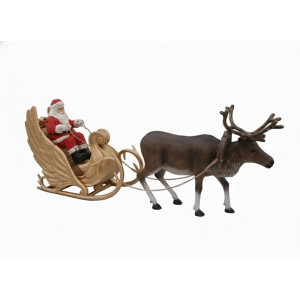 Jultomte i Släde med Renar - 390 cm Komplett Set Jultomte i Släde med Renar - 390 cm Komplett Set