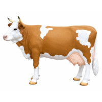 Mjölkbar Ko i Naturlig Storlek 220 cm – "Leni" Simmental (19L Tank) Glasfiber