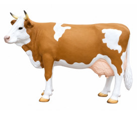 Mjölkbar Ko i Naturlig Storlek 220 cm – "Leni" Simmental (19L Tank) Glasfiber