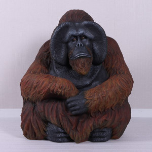 Sittande Orangutang Skulptur 87 cm - Glasfiber Figur