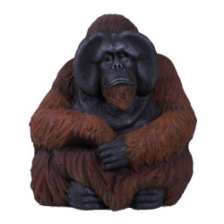 Sittande Orangutang Skulptur 87 cm - Glasfiber Figur