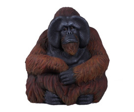 Sittande Orangutang Skulptur 87 cm - Glasfiber Figur
