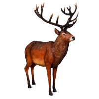 Stor Kronhjort 224 cm – Majestätisk 3D Glasfiber Skulptur för Reklam & Display