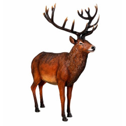 Stor Kronhjort 224 cm – Majestätisk 3D Glasfiber Skulptur för Reklam & Display