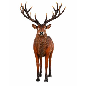 Stor Kronhjort 224 cm – Majestätisk 3D Glasfiber Skulptur för Reklam & Display