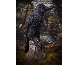 Mystisk Stor Korp Skulptur i Glasfiber 150 cm