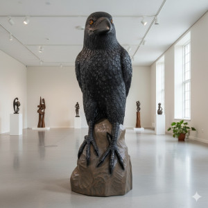 Mystisk Stor Korp Skulptur i Glasfiber 150 cm Mystisk Stor Korp Skulptur i Glasfiber 150 cm