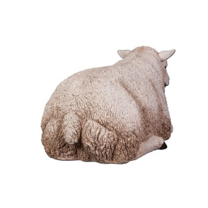 Liggande Merinofår Skulptur i Naturlig Storlek (100 cm)