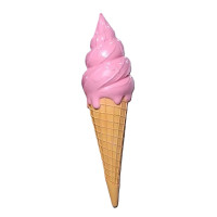 Vägghängd mjukglass twist jordgubb glasfiber – Iögonfallande reklamfigur