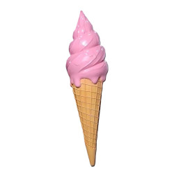 Vägghängd mjukglass twist jordgubb glasfiber – Iögonfallande reklamfigur