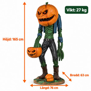 Läskig Pumpaman i Naturlig Storlek (165 cm) – Halloween