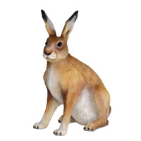 Naturtrogen Hare Skulptur i Glasfiber & Harts (60 cm) – 3D Konst för Park, Trädgård & Event