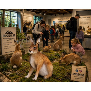 Naturtrogen Hare Skulptur i Glasfiber & Harts (60 cm) – 3D Konst för Park, Trädgård & Event