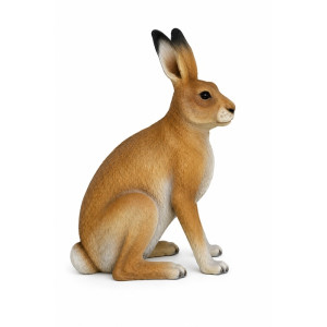 Naturtrogen Hare Skulptur i Glasfiber & Harts (60 cm) – 3D Konst för Park, Trädgård & Event