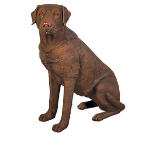 REALISTISK LABRADOR I GLASFIBER – BRUN HUND 82 CM