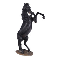 STEGRANDE HÄST I GLASFIBER - 253 CM SVART (RISING HORSE)