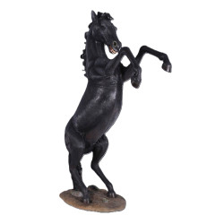 STEGRANDE HÄST I GLASFIBER - 253 CM SVART (RISING HORSE)