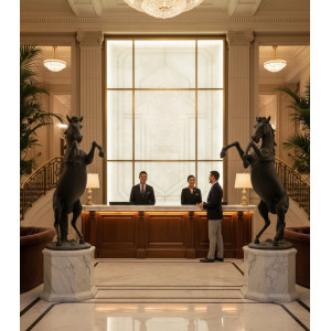 STEGRANDE HÄST I GLASFIBER - 253 CM SVART (RISING HORSE) STEGRANDE HÄST I GLASFIBER - 253 CM SVART (RISING HORSE)