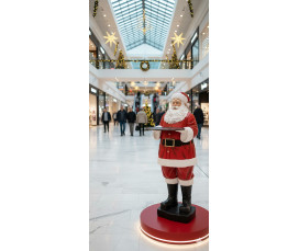   Stor Jul-Tomte med Bricka 183 cm – Exklusiv Glasfiber Skulptur