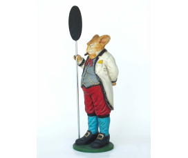 Stor Påskhare med menytavla (210 cm) – Reklamfigur i Glasfiber