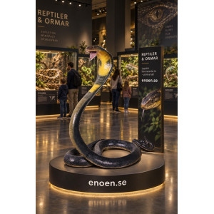 Kungskobra Skulptur i Naturlig Storlek (109 cm) – Verklighetstrogen Orm i Glasfiber