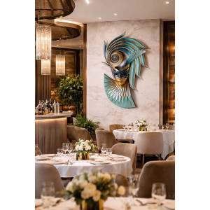 Exklusiv Fiorenza-mask i Glasfiberharts – Vägghängd Skulptur (71 cm)