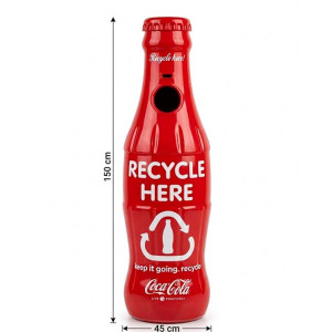 Stor Coca-Cola Recycle Reklamflaska & Avfallsbehållare (3D-figur, 150 cm)