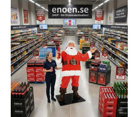 Väderbeständig Coca-Cola Jultomte 180 cm – Reklamdisplay Ute & innemiljö