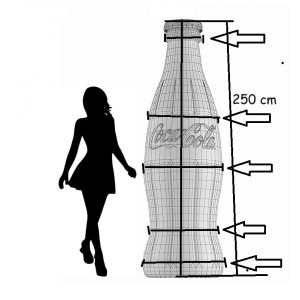 COCA-COLA XXL STOR REKLAM FLASKA 250 CM 