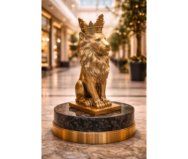 Lyxigt Guldlejon 94,5 cm | Miljövänlig Akryl
