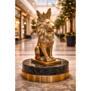 Lyxigt Guldlejon 94,5 cm | Miljövänlig Akryl