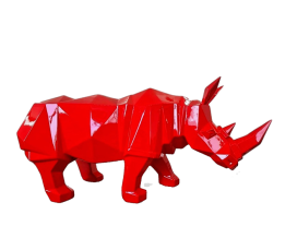 Stor Röd Noshörning Skulptur (200 cm) – Popkonst & Reklamdisplay | Miljövänlig Akryl