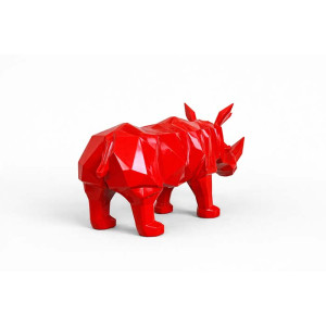 Stor Röd Noshörning Skulptur (200 cm) – Popkonst & Reklamdisplay | Miljövänlig Akryl