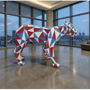 Popkonst Panter / Puma Skulptur 150 cm – Förstärkt Glasfiber för Offentlig Miljö