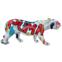 Stor popart Puma skulptur i naturlig storlek – glasfiber
