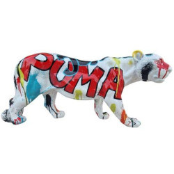 Stor popart Puma skulptur i naturlig storlek – glasfiber