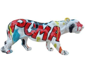 Stor popart Puma skulptur i naturlig storlek – glasfiber
