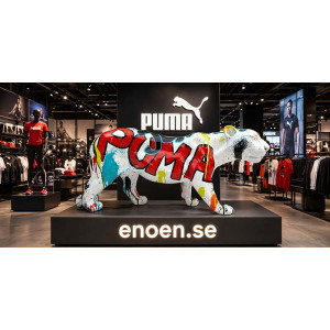 Stor popart Puma skulptur i naturlig storlek – glasfiber