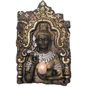 BUDDHA RELIEF MED LAMPA ”VÄGGMONTAGE” 107 CM  