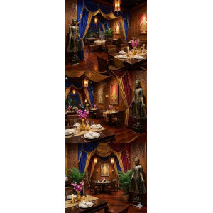 Stående Buddha 175 cm Glasfiber - För Restaurang- Thaimassage & Salong