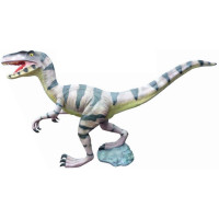 Stor Velociraptor i Glasfiber