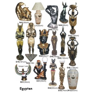 EGYPTISK SKULPTUR LAMPA KVINNA 44 CM