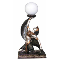 EGYPTISK SKULPTUR LAMPA KVINNA 44 CM